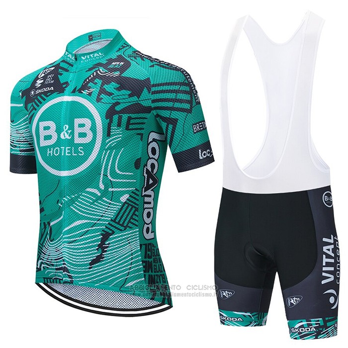 2021 Abbigliamento Ciclismo Vital Concept-BB Hotels Verde Manica Lunga e Salopette